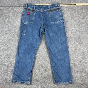 Wrangler Riggs Jeans Mens Size 40x32 Blue Carpenter Workwear Relaxed Fit Denim